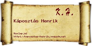 Káposztás Henrik névjegykártya
