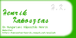 henrik kaposztas business card