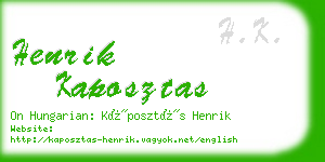 henrik kaposztas business card